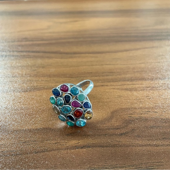 New✨Precious Gems Quality Pure Silver Ring - uniquely hand crafted 💎 - Picture 2 of 8